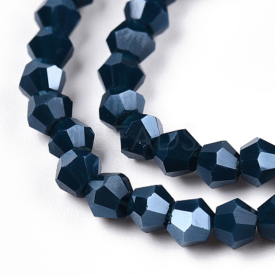 Opaque Solid Color Electroplate Glass Beads Strands EGLA-A039-P2mm-A09-1