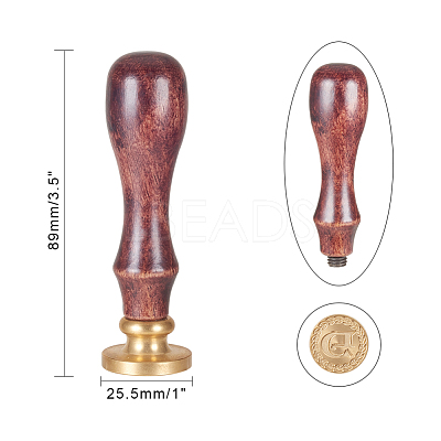 DIY Letter Scrapbook Brass Wax Seal Stamps and Wood Handle AJEW-P068-B04-1