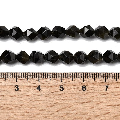 Natural Golden Sheen Obsidian Beads Strands G-Z119-A10-01-1