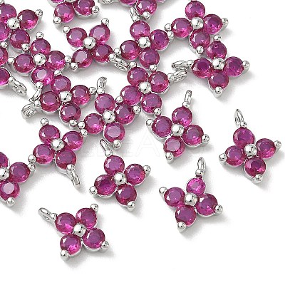 SHEGRACE Brass Cubic Zirconia Charms XGRQ4H469-680P-C-1