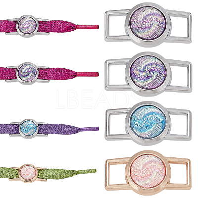 8Pcs 4 Colors Alloy & Resin Shoelace Charms FIND-PH0017-50-1