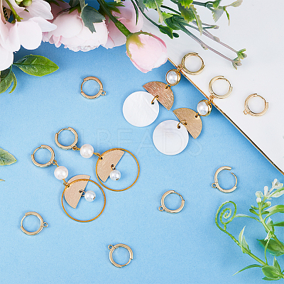 6 Pairs Rack Plating Brass Hoop Earring Findings KK-CN0002-44-1