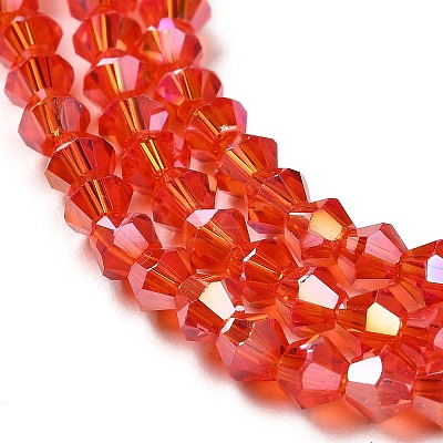 Transparent Electroplate Glass Beads Strands EGLA-A039-T6mm-B14-1