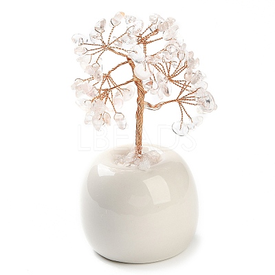 Natural Quartz Crystal Chips Tree of Life Decorations DJEW-C016-02A-1