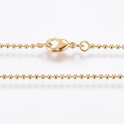 Eco-Friendly Rack Plating Brass Chain Necklaces MAK-G002-06G-C-FF-1