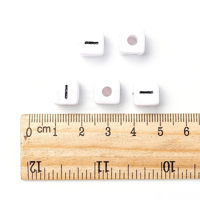 Letter Acrylic European Large Hole Beads X-OPDL-R050-10mm-I-1