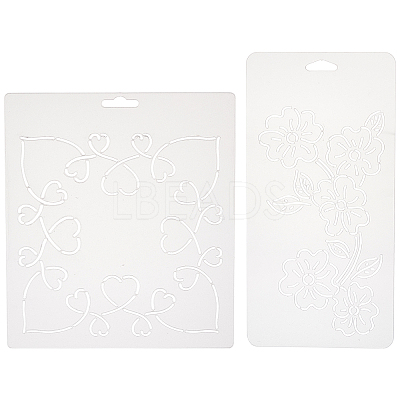 2Sheets 2 Styles Plastic Drawing Painting Stencils Templates DIY-CA0001-86-1