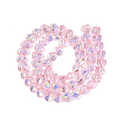Electroplate Transparent Glass Beads Strands EGLA-N056-01A-08-1