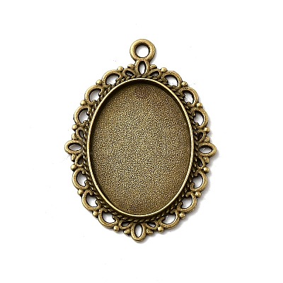 Zinc Alloy Pendant Settings for Cabochon & Rhinestone PALLOY-A15257-AB-LF-1