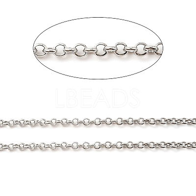 Anti-Tarnish Rhodium Plated 925 Sterling Silver Rolo Chains STER-F052-05P-1