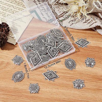 40Pcs 4 Style Tibetan Style Alloy Multi Strand Links FIND-SC0003-64-1