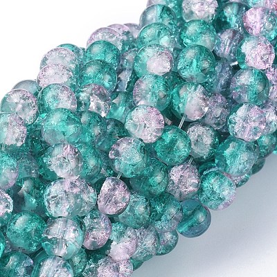 Crackle Glass Beads Strands X-CCG-Q002-4mm-06-1