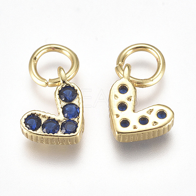 Brass Micro Pave Cubic Zirconia Charms ZIRC-F111-08G-02-1