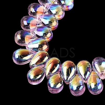 Electroplate Transparent Glass Beads Strands EGLA-N057-01A-07-1