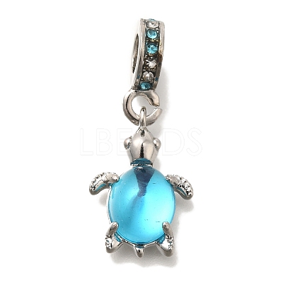 Rack Plating Alloy Rhinestone European Dangle Charms FIND-H005-45P-06-1