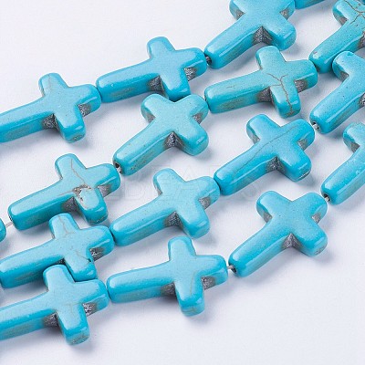 Synthetic Turquoise Beads Strands G-E456-15C-18x25m-1