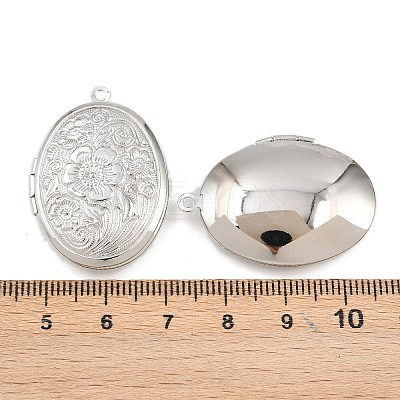 Rack Plating Brass Locket Pendants KK-K277-03P-1