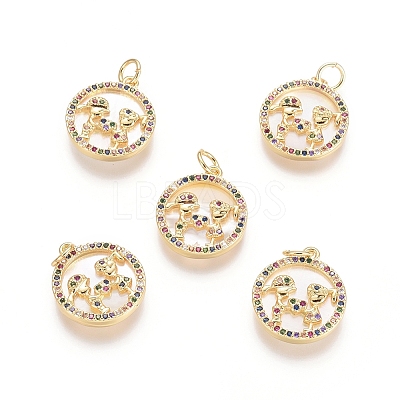 Brass Micro Pave Cubic Zirconia Pendants ZIRC-G161-14G-01-1