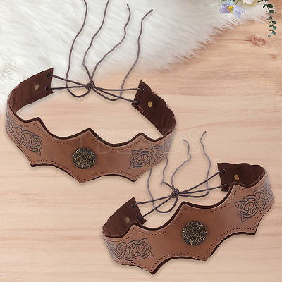 PU Leather & Alloy Headbands Hair Accessories for Women Girls OHAR-CL0001-03-1