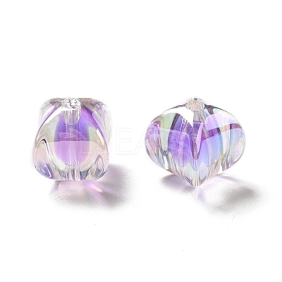 Two Tone UV Plating Rainbow Iridescent Acrylic Beads TACR-D010-04B-1