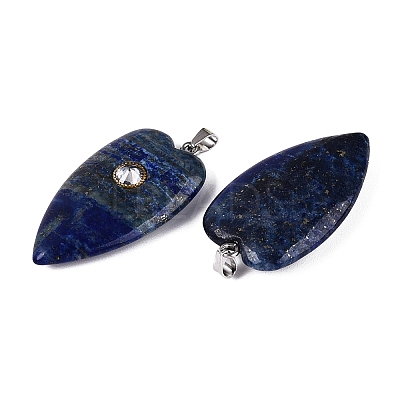 Dyed Natural Lapis Lazuli Pendants G-Q601-47C-1