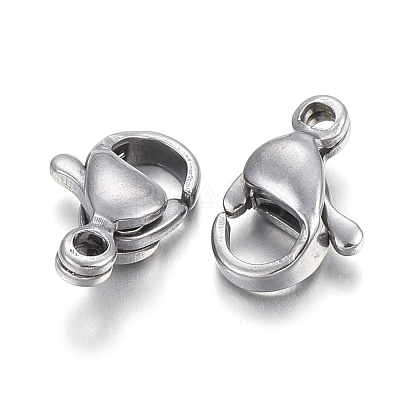 Tarnish Resistant 304 Stainless Steel Lobster Claw Clasps STAS-F182-01P-F-1