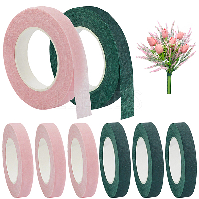 8 Rolls 2 Colors Paper Floral Tape for Bouquet Stem Wrap AJEW-CN0005-47-1