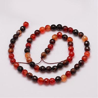 Natural Striped Agate/Banded Agate Bead Strands G-G882-6mm-D03-1-1