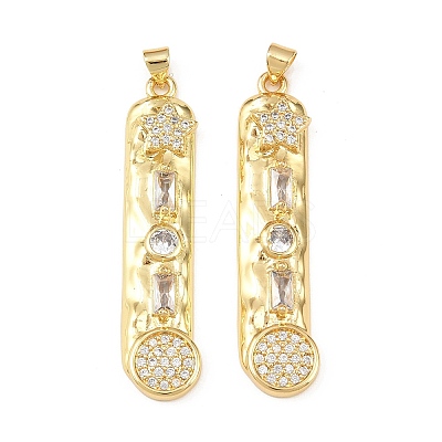 Brass Micro Pave Cubic Zirconia Big Pendants KK-F919-20G-1