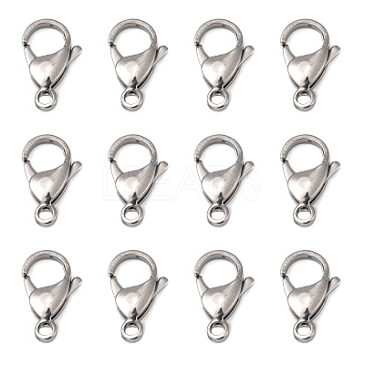 Tarnish Resistant Polished 316 Surgical Stainless Steel Lobster Claw Clasps X-STAS-R072-18A-1