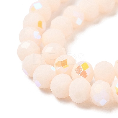 Electroplate Opaque Solid Color Glass Beads Strands EGLA-A034-P4mm-L18-1