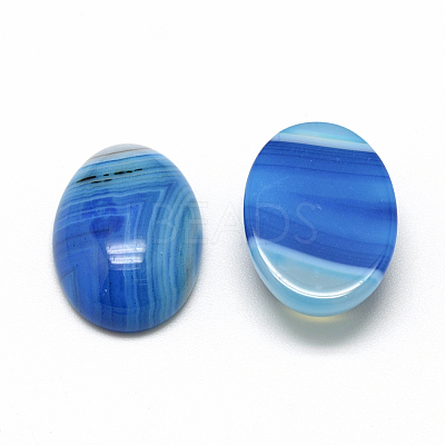 Natural Striped Agate/Banded Agate Cabochons X-G-R415-13x18-12-1