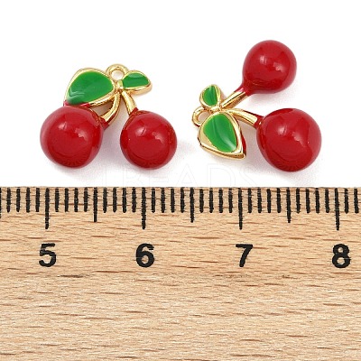 Brass Enamel Charms KK-L231-21G-04-1