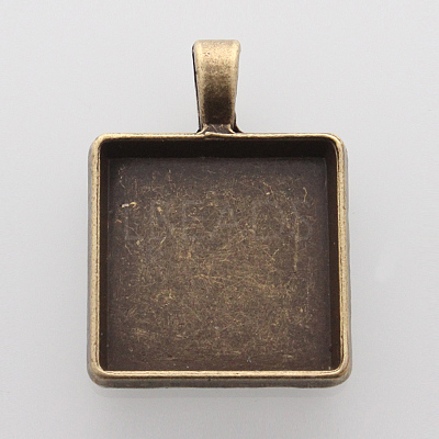 Alloy Pendant Cabochon Settings PALLOY-N0088-07AB-NF-1