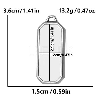 304 Stainless Steel Rectangle Pendant Cabochon Settings X-PW-WGC3B04-01-1