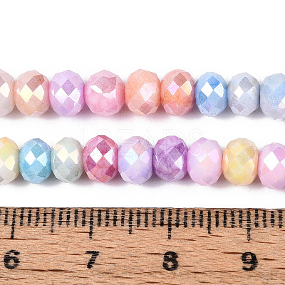 Anti-Tarnish Electroplate Rondelle Glass Beads Strands X-EGLA-T021-6mm-17-10-1