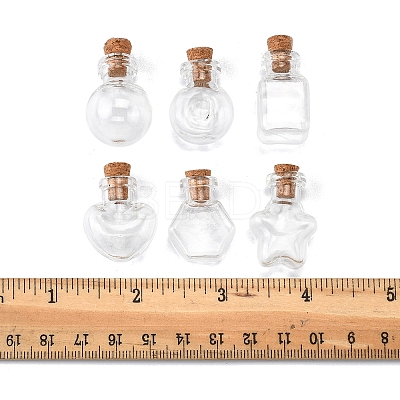 12Pcs 6 Styles Glass Bottle for Bead Containers BOTT-FS0001-05-1