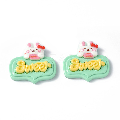Opaque Resin Cabochons LS-CRES-P023-01G-1
