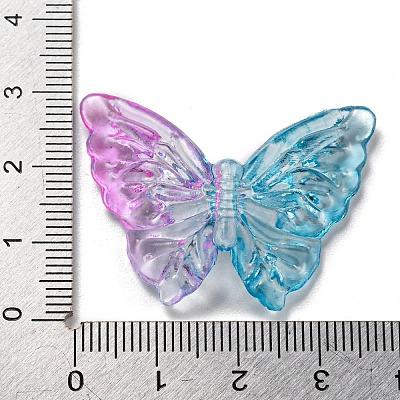 Two Tone Transparent Acrylic Beads X-OACR-E041-06C-1