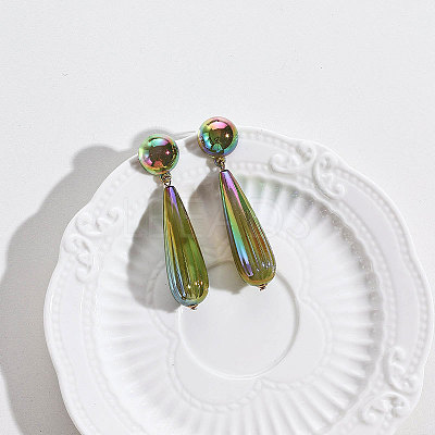 Teardrop Resin Dangle Stud Earrings WGCAAC8-01-1