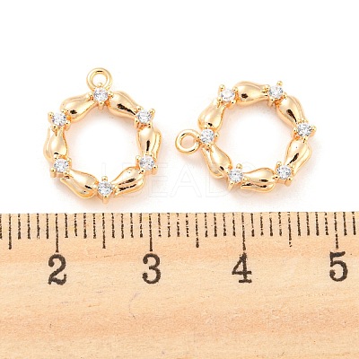 Brass Micro Pave Cubic Zirconia Pendants KK-E090-21G-1