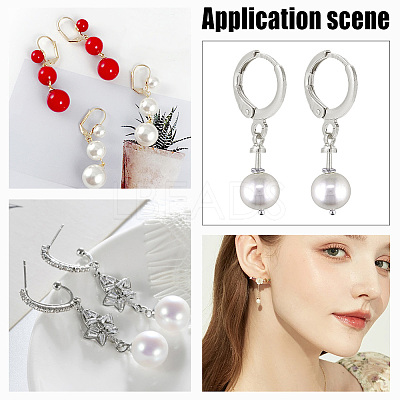 20 Pairs 2 Colors Brass Leverback Earring Findings KK-PH0005-24-1