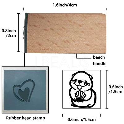 Square Wooden Stamps DIY-WH0546-041-1