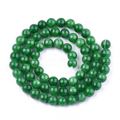 Natural Dyed Yellow Jade Gemstone Bead Strands G-R271-4mm-Y13-1