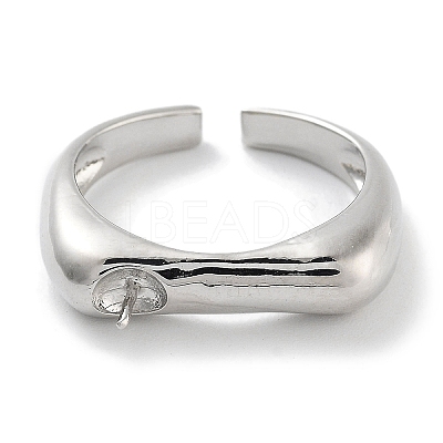 Rack Plating Brass Open Cuff Ring Settings KK-Z071-32P-1