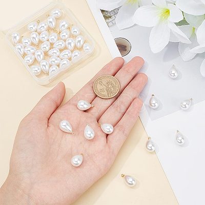 ABS Plastic Imitation Pearl Pendants KK-BC0010-75-1