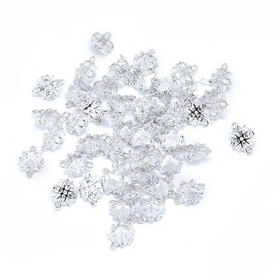 Brass Micro Pave Cubic Zirconia Links KK-F764-16P-1
