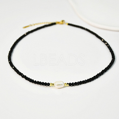 Natural Freshwater Pearl & Glass Beaded Necklaces for Women AC5368-9-1