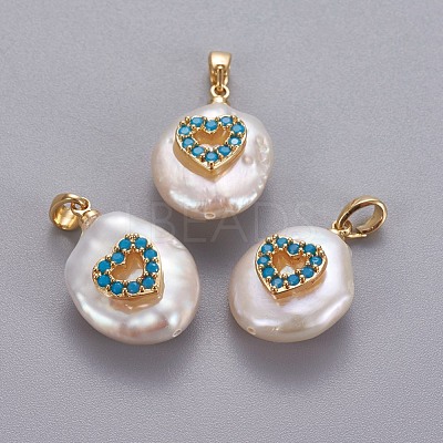 Natural Cultured Freshwater Pearl Pendants KK-L187-03B-1
