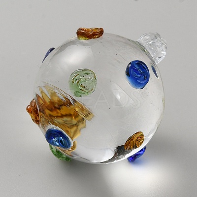 Round Glass Ceiling Fan Pull Chain Decoration GLAA-WH0039-40B-1